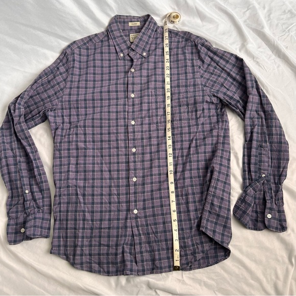 J. Crew Lightweight Cotton Mens Button Down - Medium - Purple and Gray - Picture 5 of 7